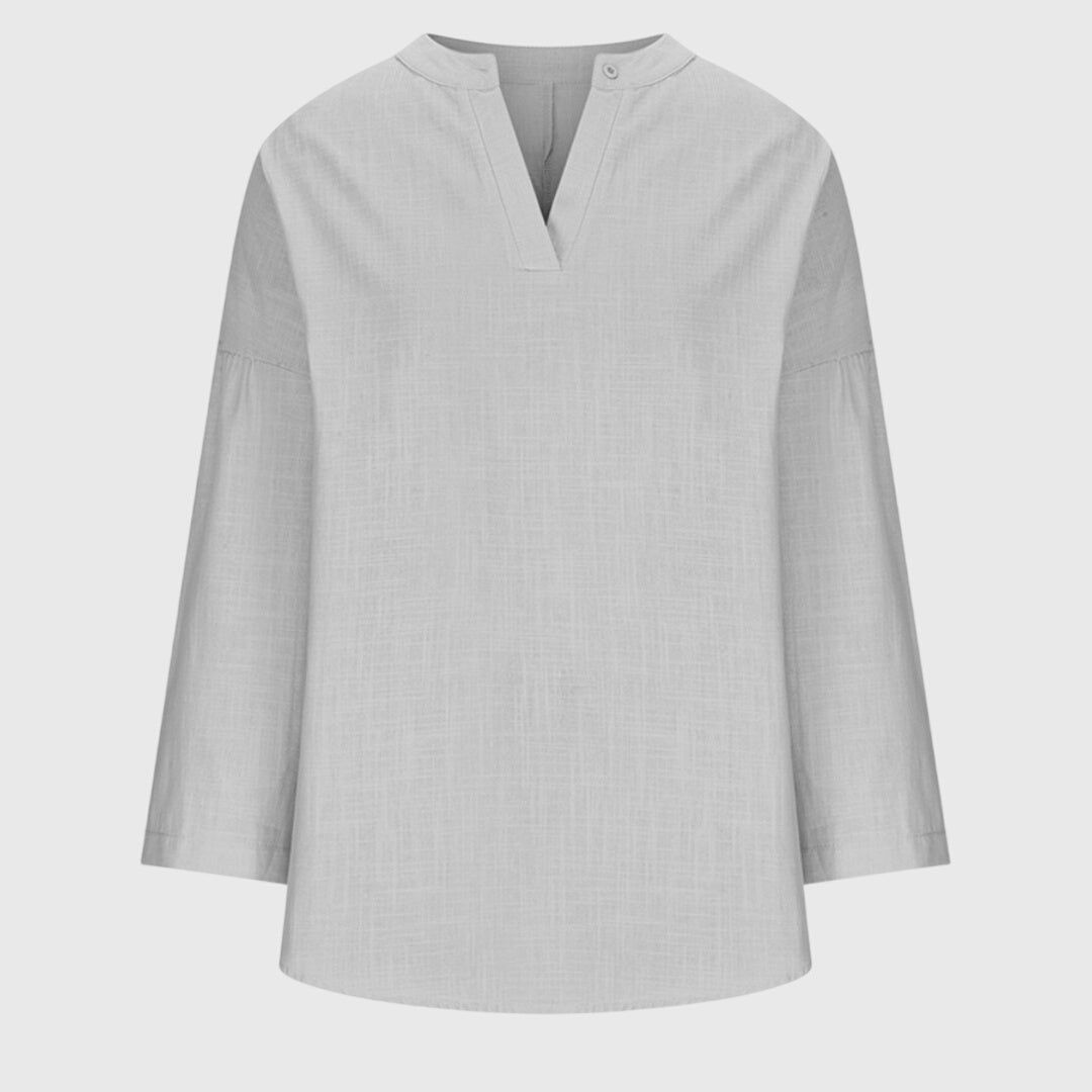Women's Relaxed Long Sleeve Top in Soft Drape Fabric for Effortless Everyday Elegance | Koossa