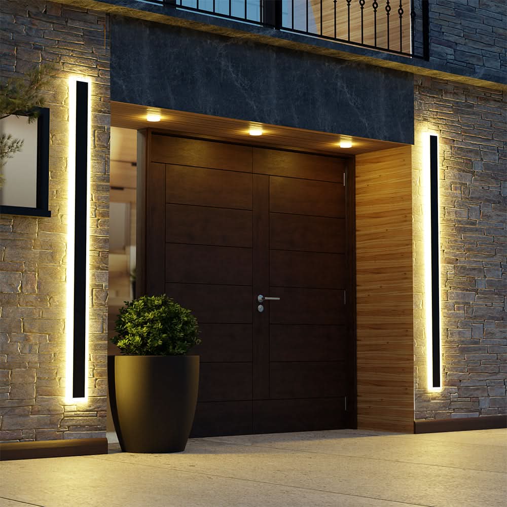 Applique murale LED extérieure moderne IP65 noire et blanche éclairage jardin balcon terrasse façade design | Koossa