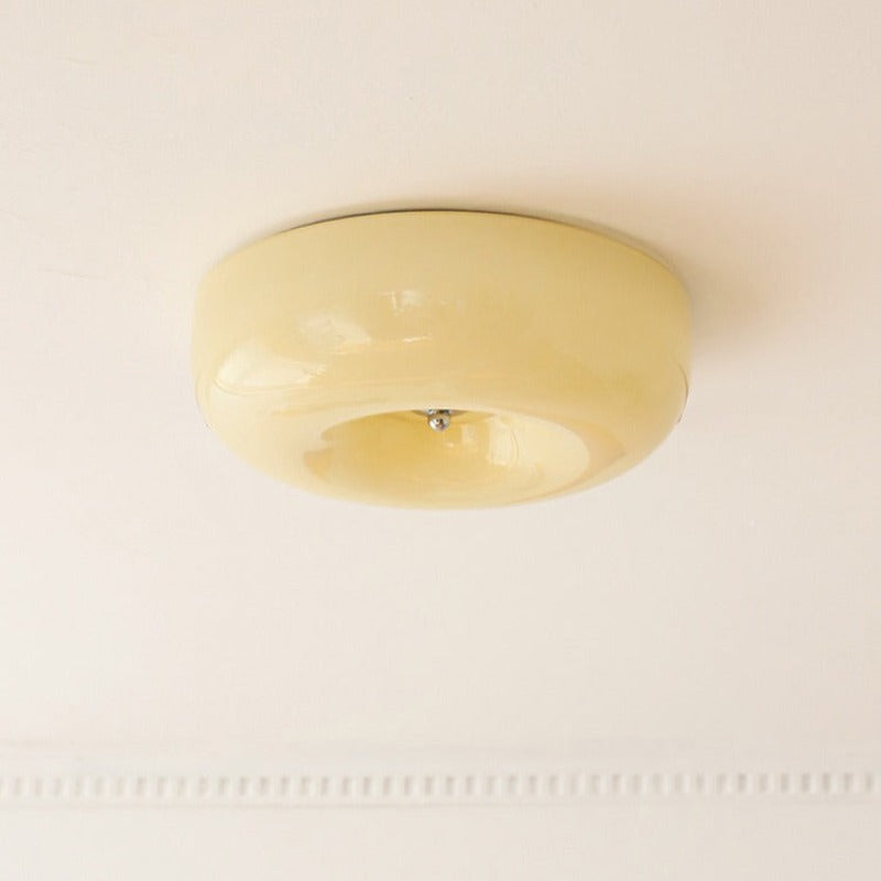 Glass Flush Mount Ceiling Light with Adjustable Color Temperature, Dimmable LED Fixture for Bedroom, Hallway, or Small Rooms | Lonoma