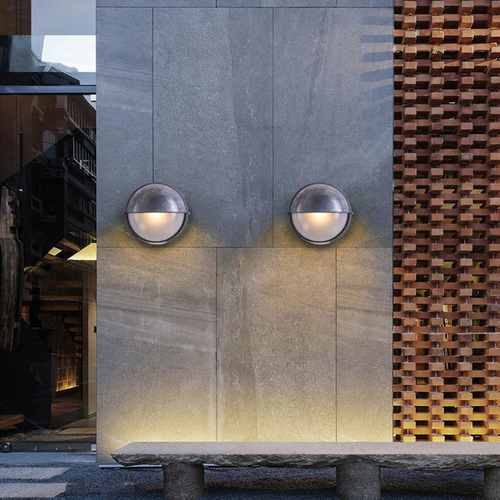 Weather-Resistant Exterior Sconce with Glass Shade for Patio, Porch & Entryway | Hardwired LED Light Fixture | Metal Construction | Lonoma