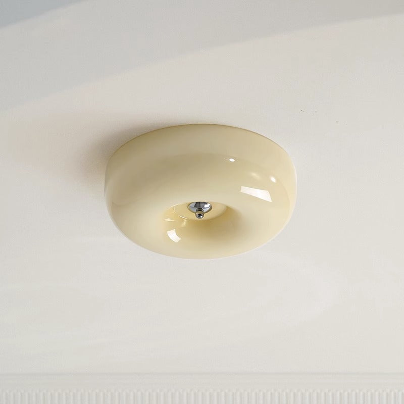 Glass Flush Mount Ceiling Light with Adjustable Color Temperature, Dimmable LED Fixture for Bedroom, Hallway, or Small Rooms | Lonoma
