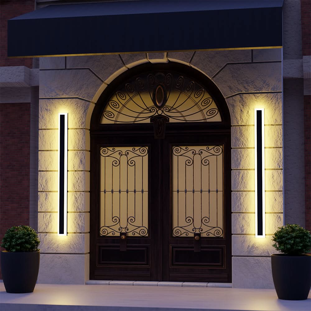 Applique murale LED extérieure moderne IP65 noire et blanche éclairage jardin balcon terrasse façade design | Koossa