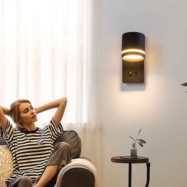 Adjustable LED Wall Sconce, Black or White Iron Hardwired Reading Light with Rotatable Arm for Bedroom, Hallway & Task Lighting | Lonoma
