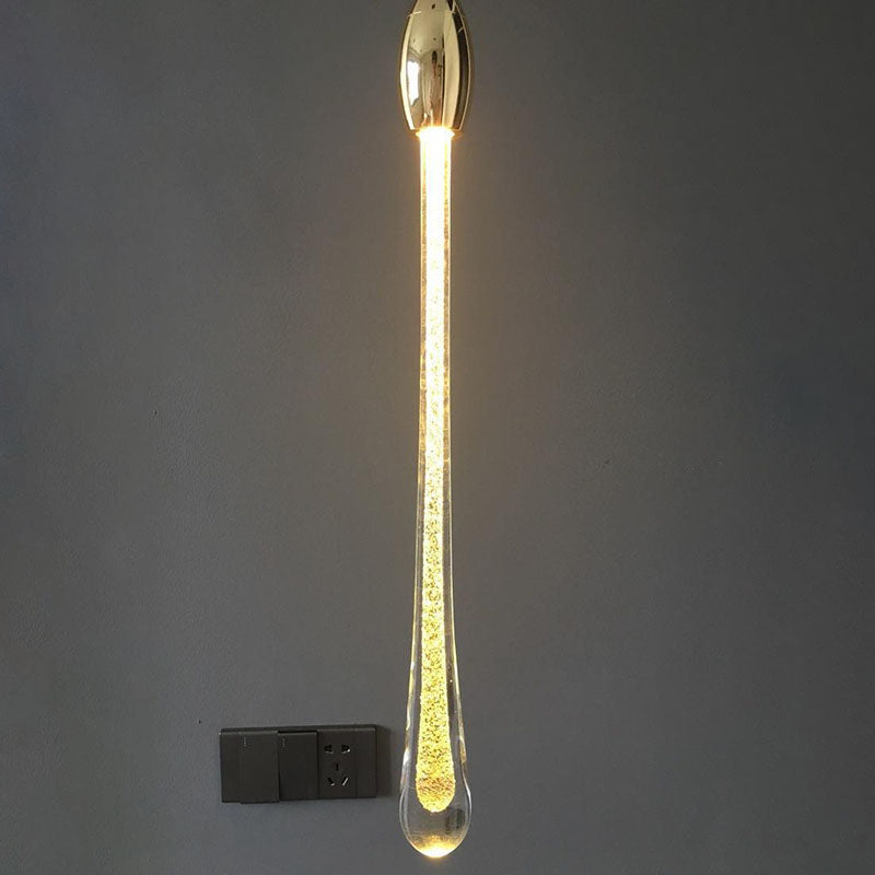 Suspension dorée en verre avec LED intégrée pour salle à manger salon cuisine moderne style scandinave | Koossa