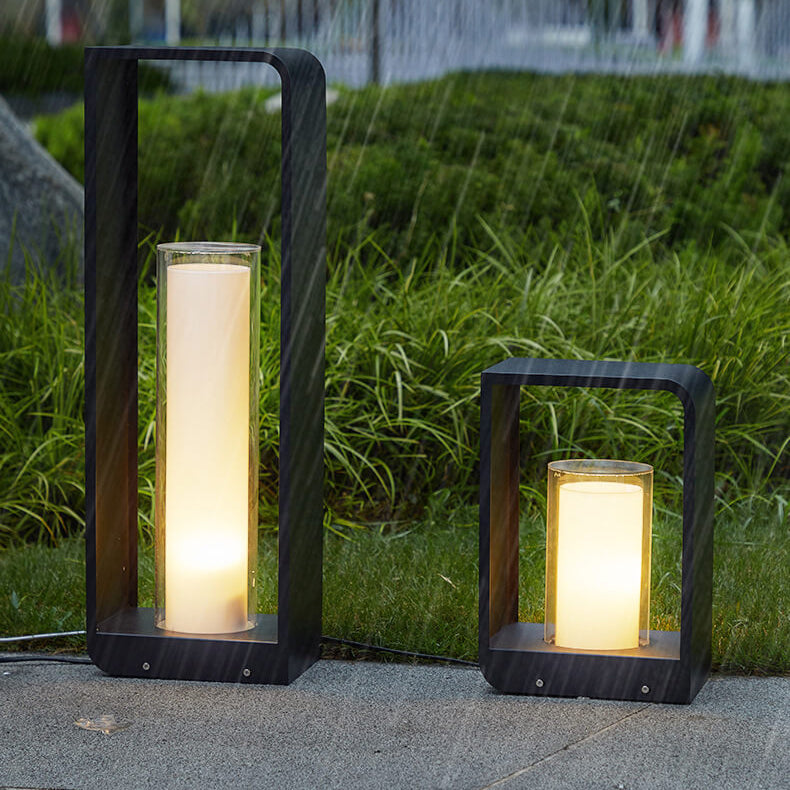 Outdoor Pathway Light Modern Square LED Post Lamp Warm Lighting for Yard Patio Driveway Garden Landscape Bollard Fixture | Lonoma