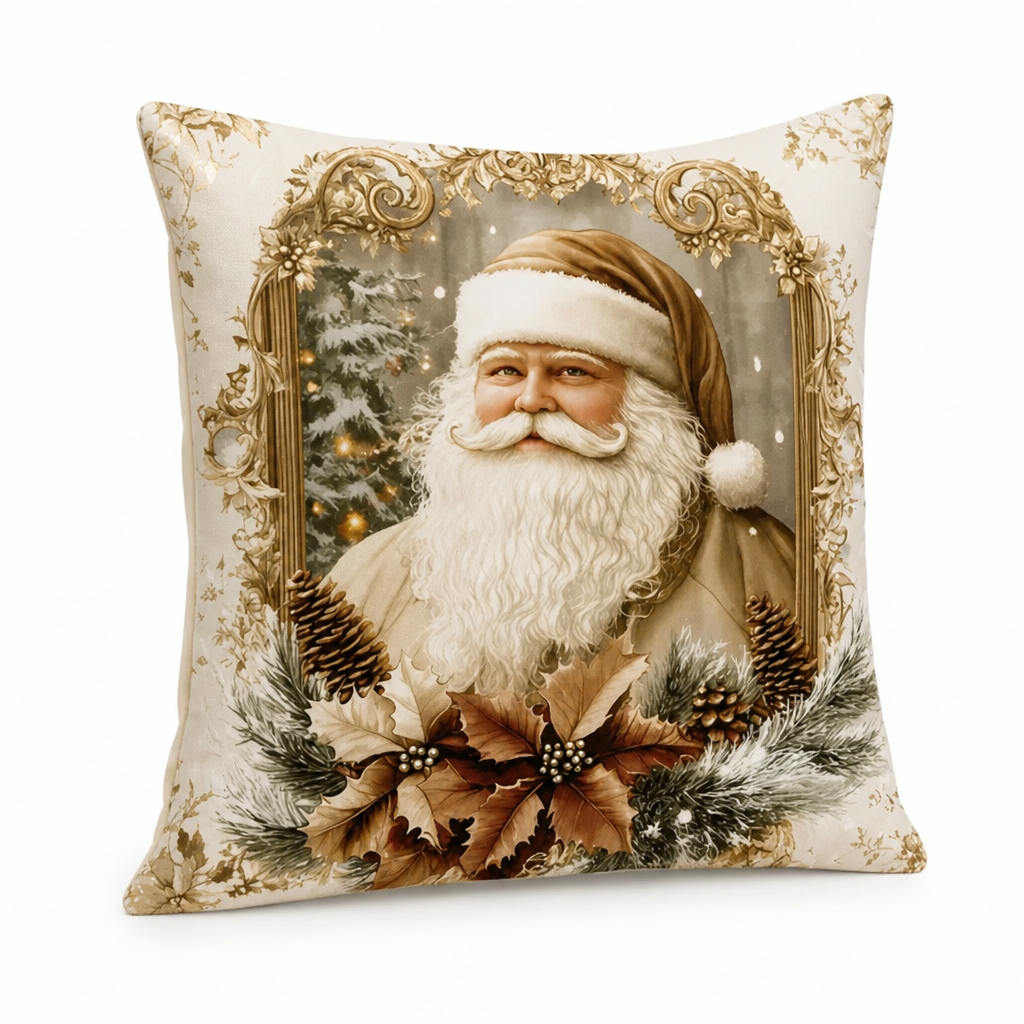 Holiday Pillow Cover 18x18 Inches Gold Velvet Christmas Decorative Throw Pillow Case with Zipper for Festive Sofa Decor | Lonoma