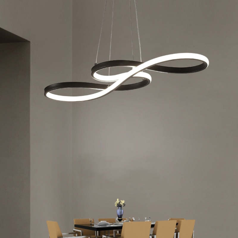 Musical Note LED Pendant Light Adjustable Metal Fixture Black White Gold Dining Room Living Room Kitchen Island Modern Decor | Lonoma