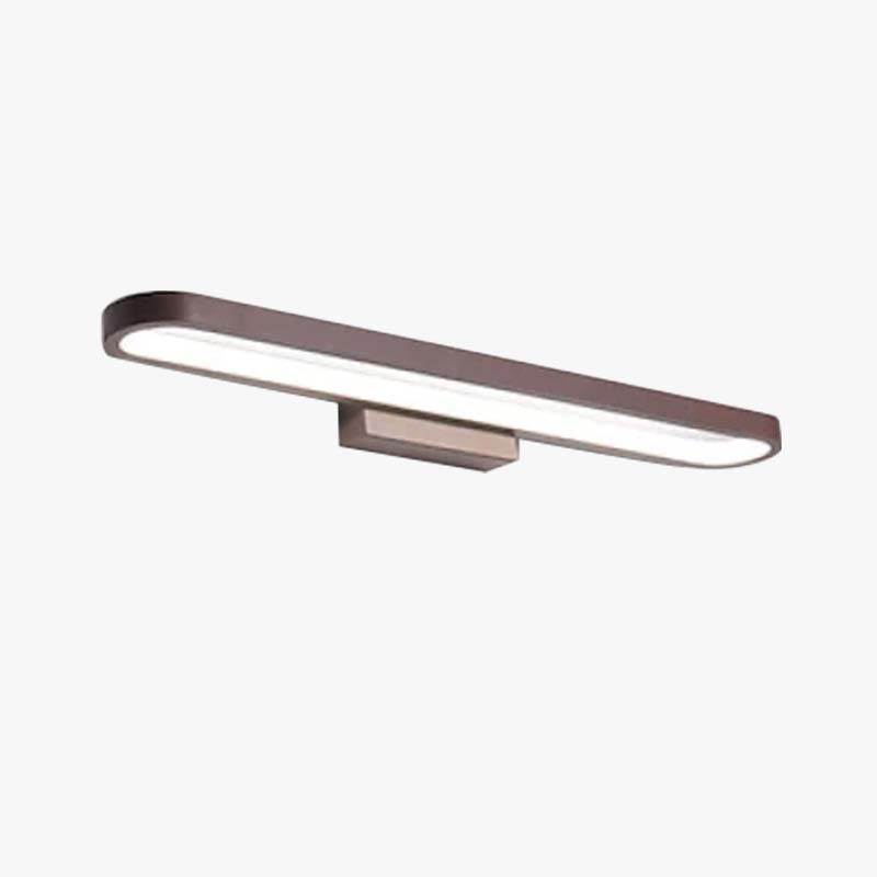 Curved LED Vanity Light for Bathroom Mirror – Metal & Silicone Wall Sconce in Black or Coffee – Hardwired Fixture for Washroom Makeup | Lonoma