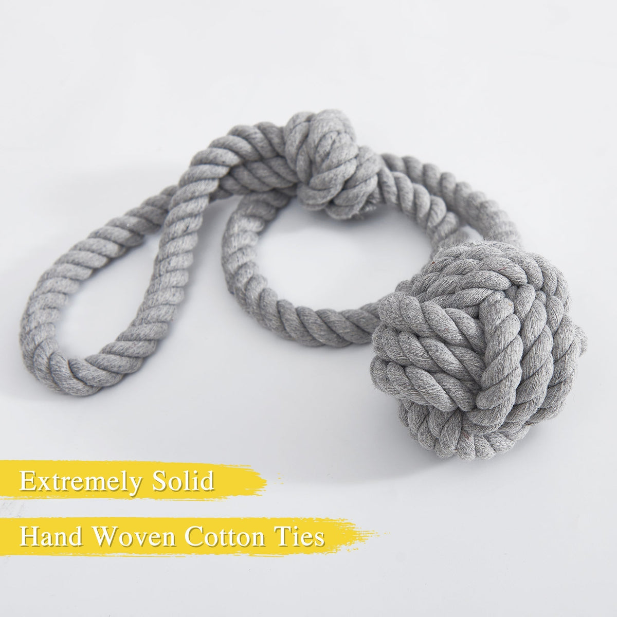 Macramé Curtain Tie Backs with Wooden Stick - Handwoven Cotton Rope Curtain Holders for Boho, Farmhouse & Natural Home Decor | Lonoma