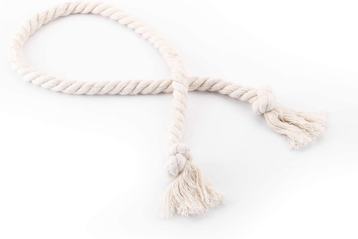 Macramé Curtain Tie Backs with Wooden Stick - Handwoven Cotton Rope Curtain Holders for Boho, Farmhouse & Natural Home Decor | Lonoma