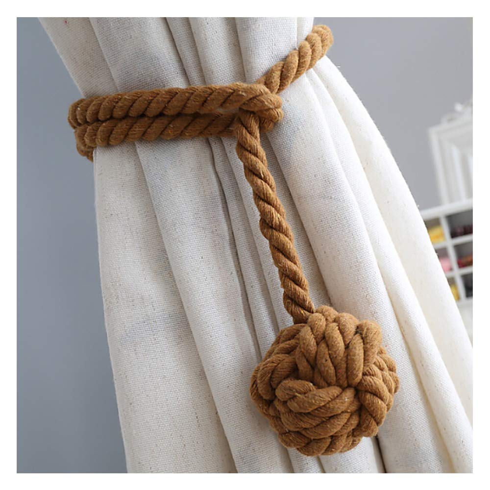 Macramé Curtain Tie Backs with Wooden Stick - Handwoven Cotton Rope Curtain Holders for Boho, Farmhouse & Natural Home Decor | Lonoma