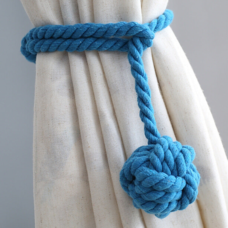 Macramé Curtain Tie Backs with Wooden Stick - Handwoven Cotton Rope Curtain Holders for Boho, Farmhouse & Natural Home Decor | Lonoma