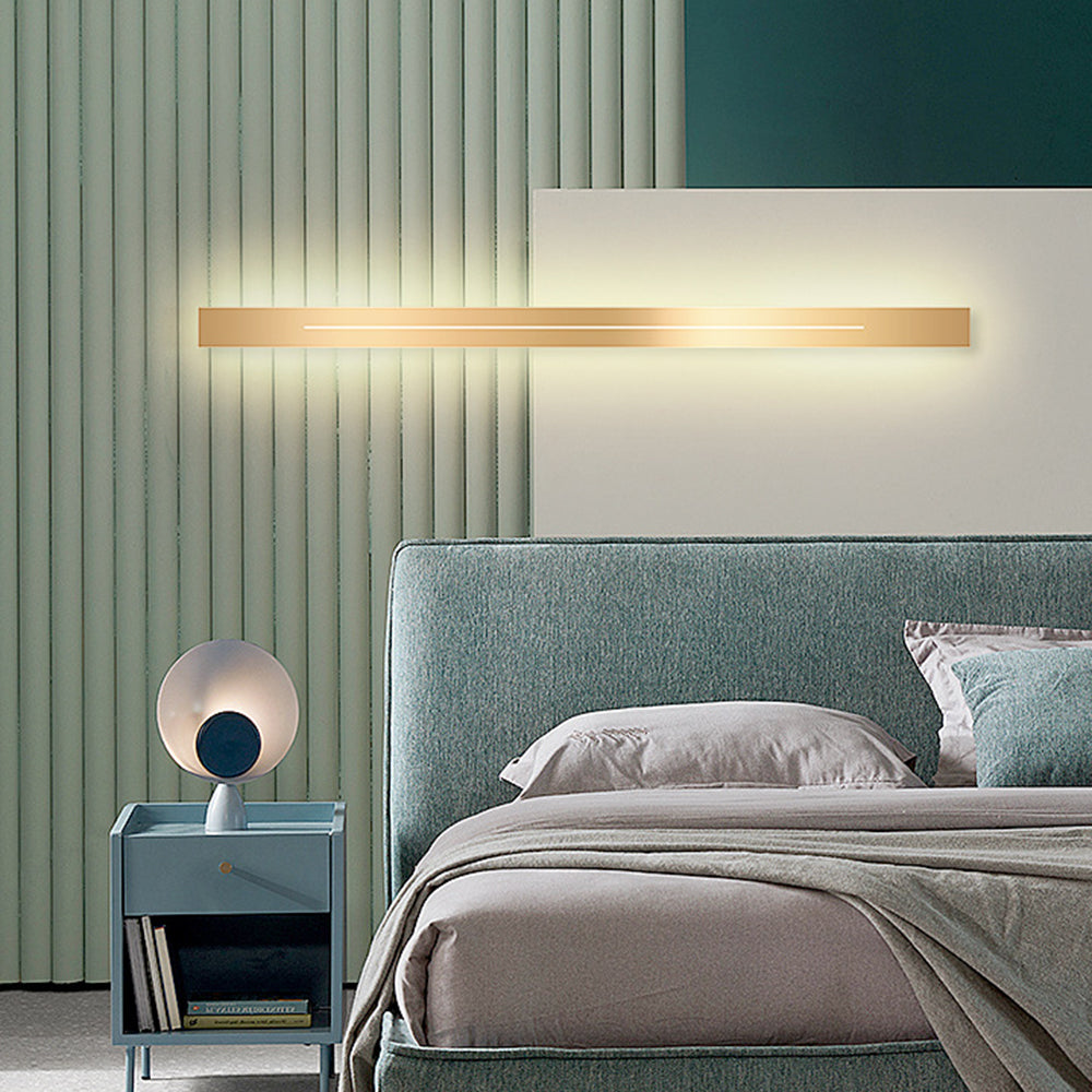 Linear LED Wall Sconce, Modern Black or Gold Metal Hardwired Wall Light for Living Room, Bedroom, Hallway, Entryway & Dining Area | Lonoma