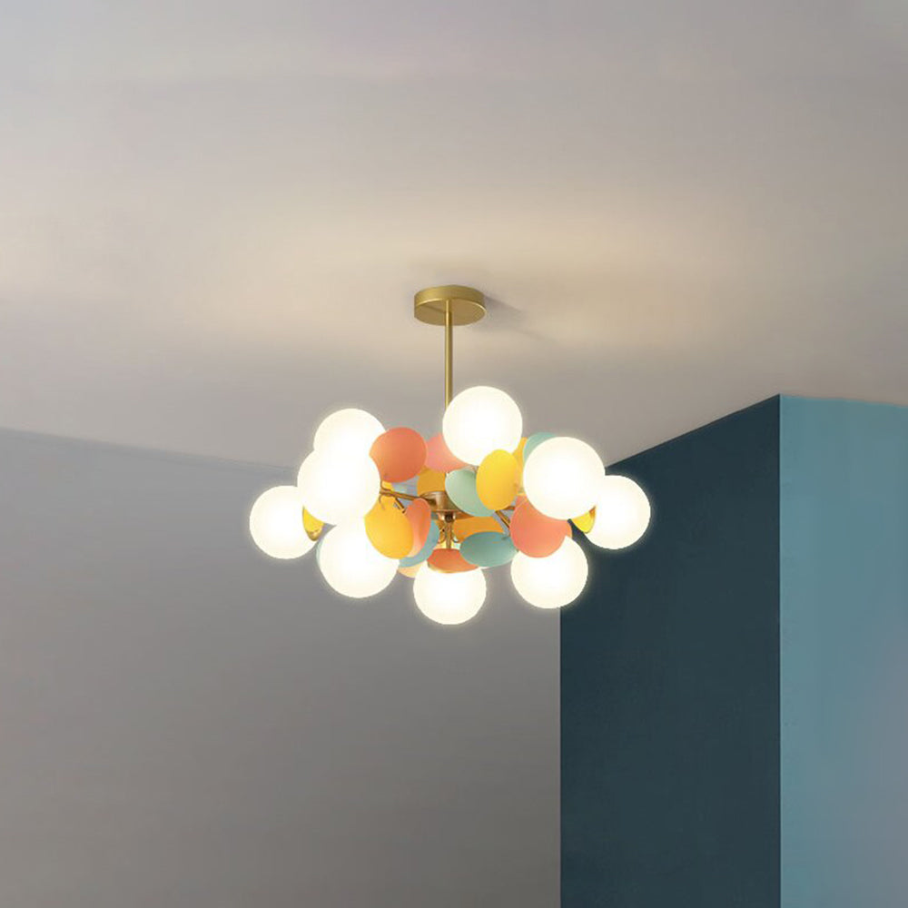 Floral Branch Ceiling Light Fixture Multi-Arm Glass Flower Chandelier Modern Botanical Flush Mount for Dining Room Bedroom Kitchen | Lonoma