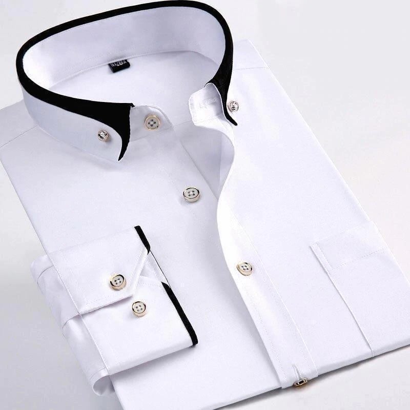 Men's Classic Long-Sleeve Shirt with Turn-Down Collar — Smart Casual Shirt for Work & Weekend | Koossa
