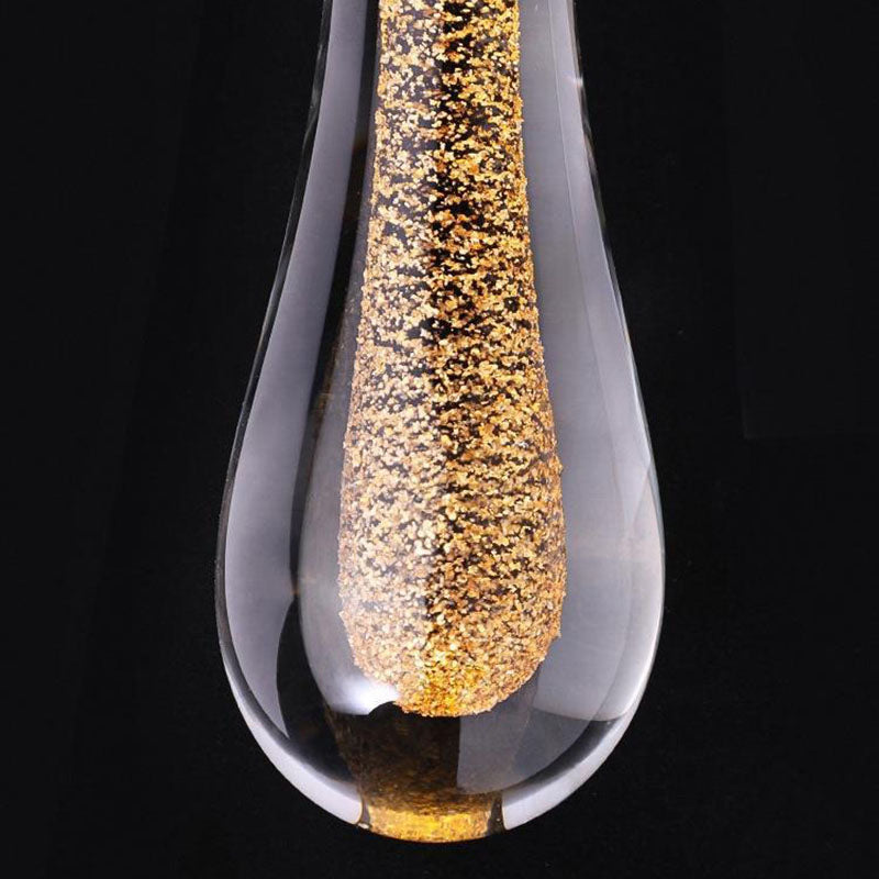 Suspension dorée en verre avec LED intégrée pour salle à manger salon cuisine moderne style scandinave | Koossa