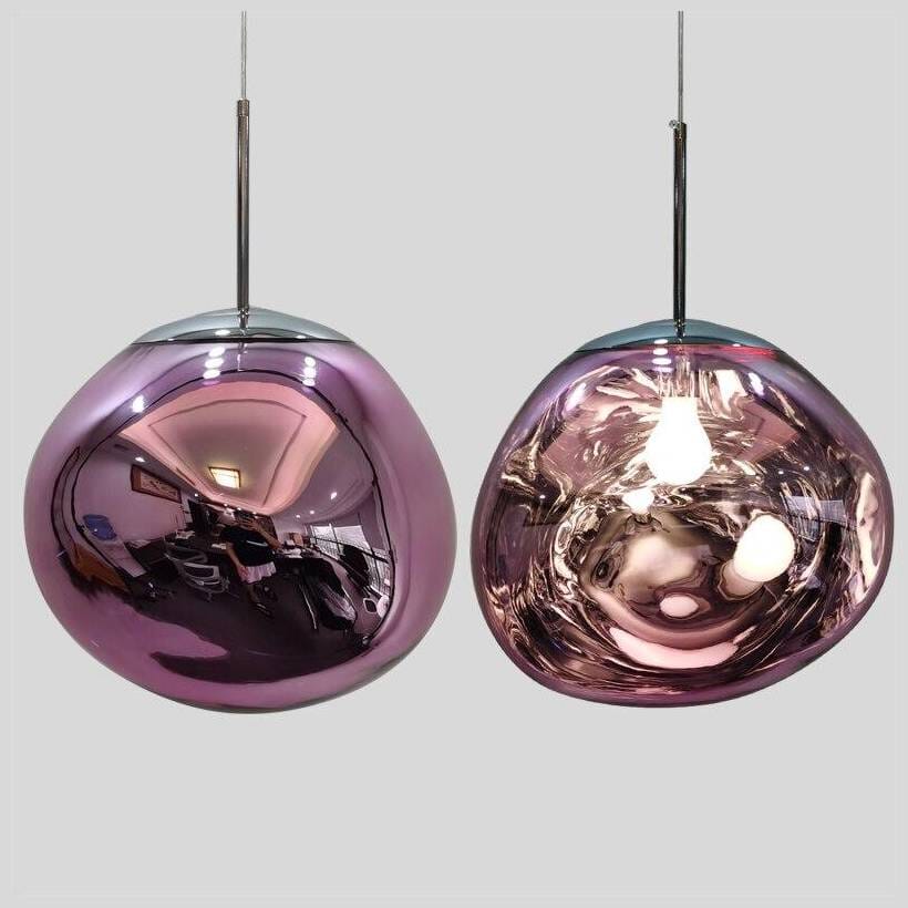 Suspension sphérique verre ou PVC finition miroir hauteur réglable éclairage décoratif salon salle à manger | Koossa