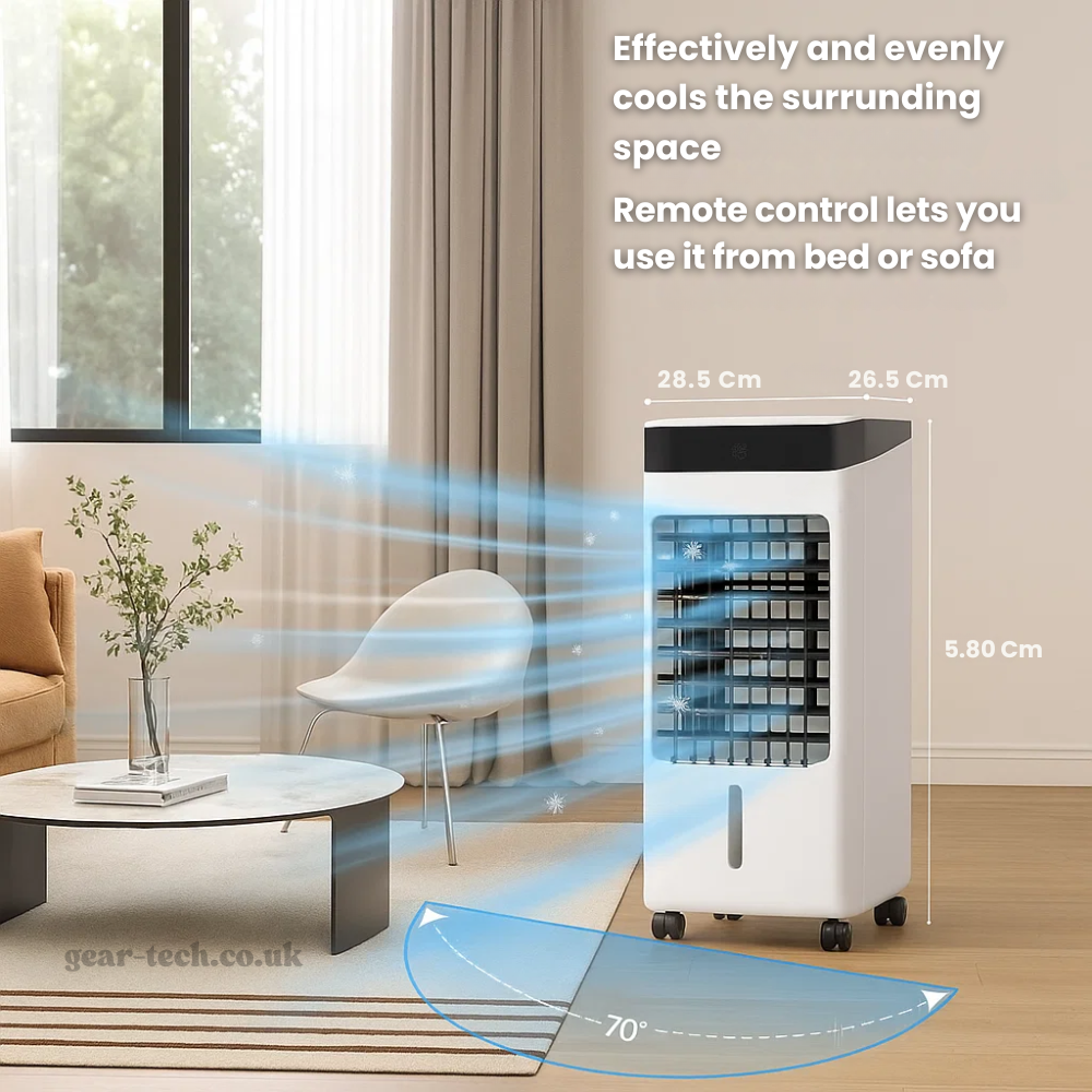 Rafraîchisseur d'Air Portable 3-en-1 avec Fonction Humidification et Ventilation pour Maison et Bureau | Koossa