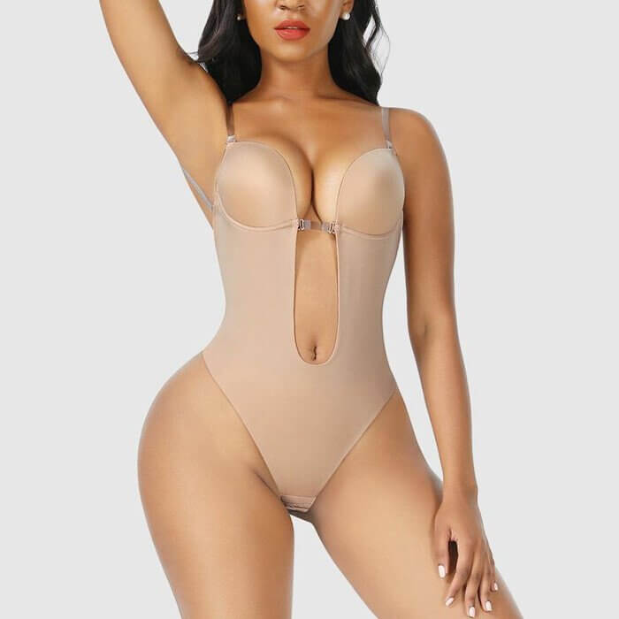 Women's Backless Shapewear Bodysuit in Black, Beige & White — Seamless Control Underwear for Evening Dresses | Koossa