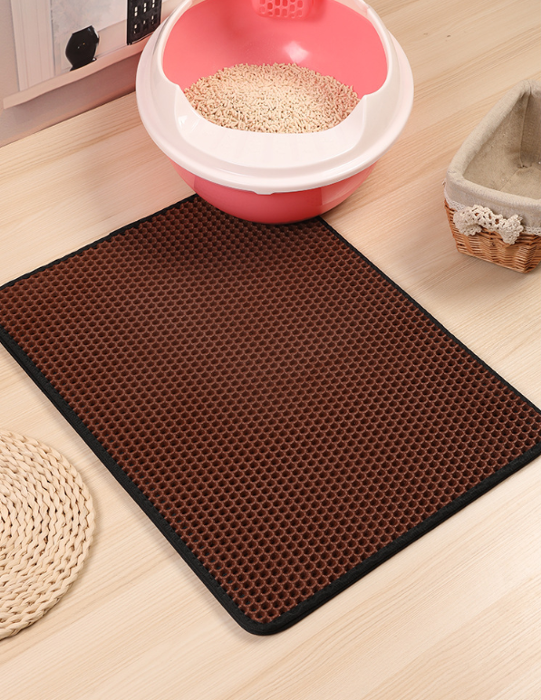 Cat Litter Mat Waterproof EVA Double Layer Small Medium Large Trapping Non-Slip Floor Protector Indoor Kitten Toilet Area | Koossa