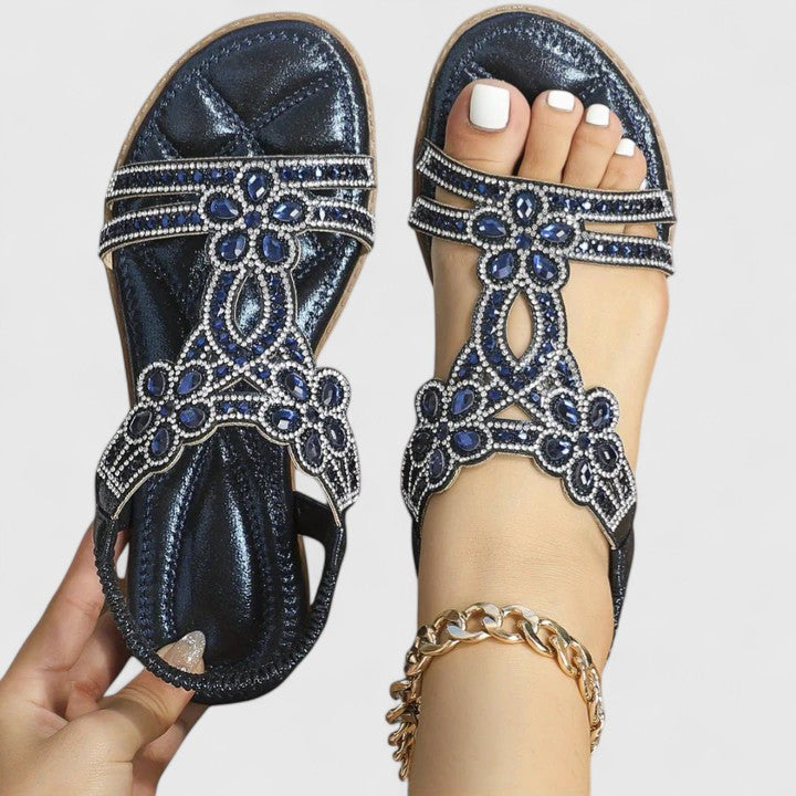 Women's Beaded Orthopedic Sandals | Supportive Comfort Footwear with Decorative Detail | Lightweight Summer Sandals for All-Day Wear | Koossa