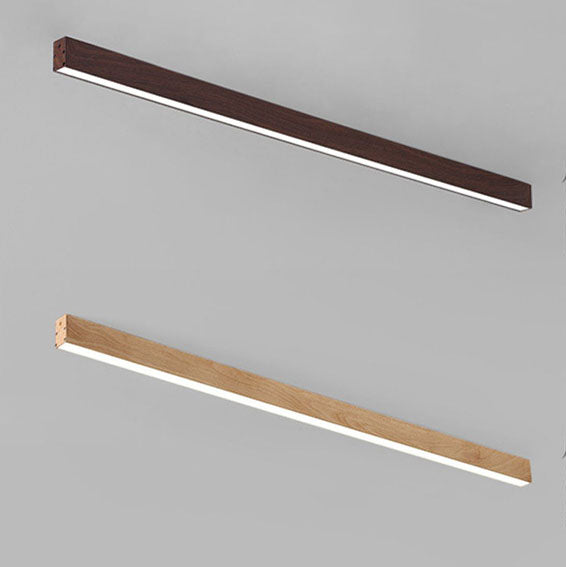 Plafonnier LED linéaire en bois 60-120 cm aluminium blanc chaud neutre froid avec diffuseur acrylique moderne | Koossa