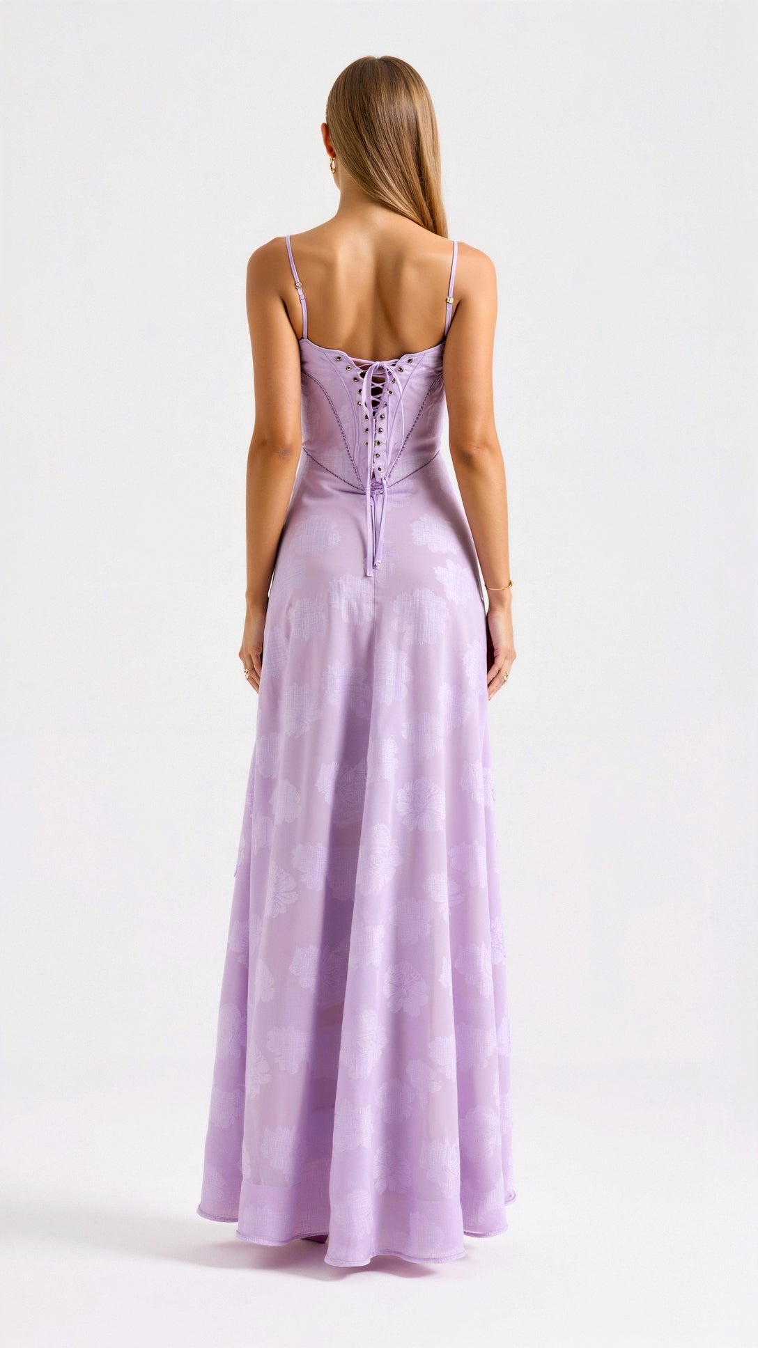 Women's Floor-Length Slip Dress in Satin-Finish Fabric for Summer Weddings and Elegant Evening Celebrations | Koossa