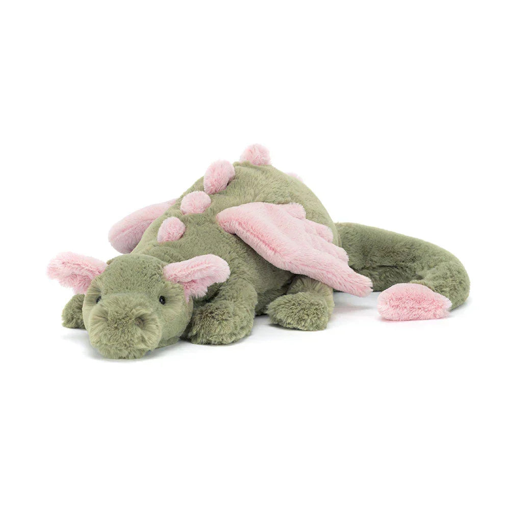 Winged Dragon Plush Toy – Soft Cuddly Stuffed Animal with Embroidered Details for Kids, Bedrooms, Nursery Decor | Lonoma