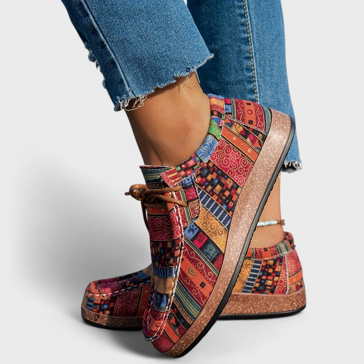 Women's Supportive Slip-On Shoes in Red, Khaki, Blue and Multicolour – Lightweight Comfort for Everyday Wear | Koossa