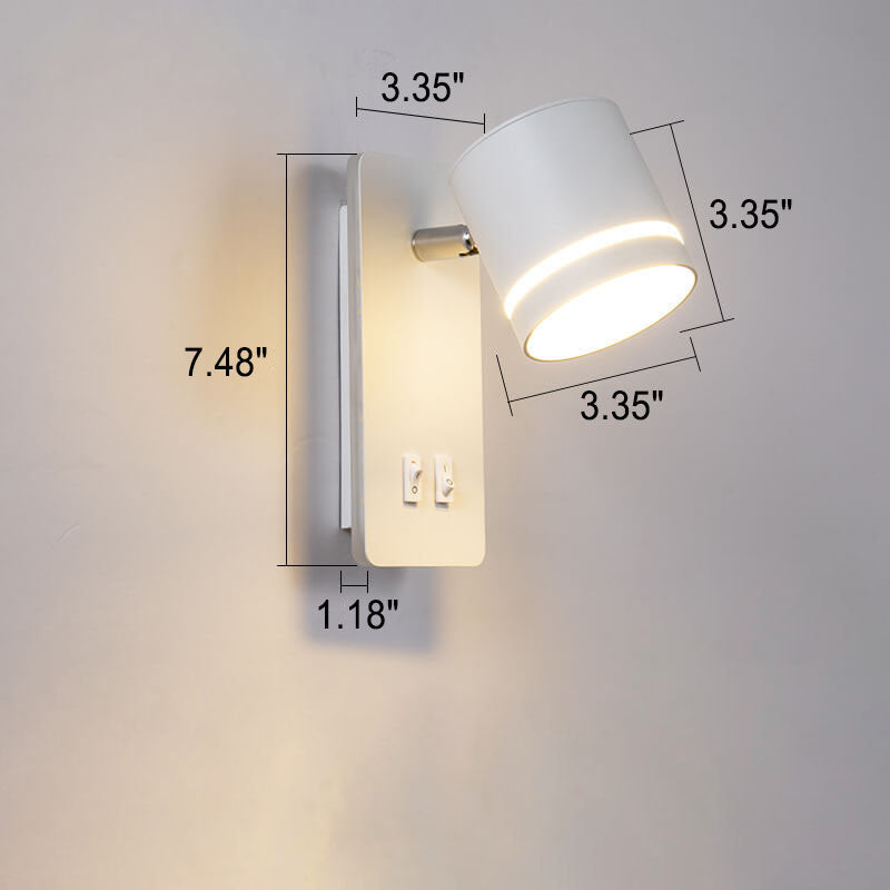 Adjustable LED Wall Sconce, Black or White Iron Hardwired Reading Light with Rotatable Arm for Bedroom, Hallway & Task Lighting | Lonoma
