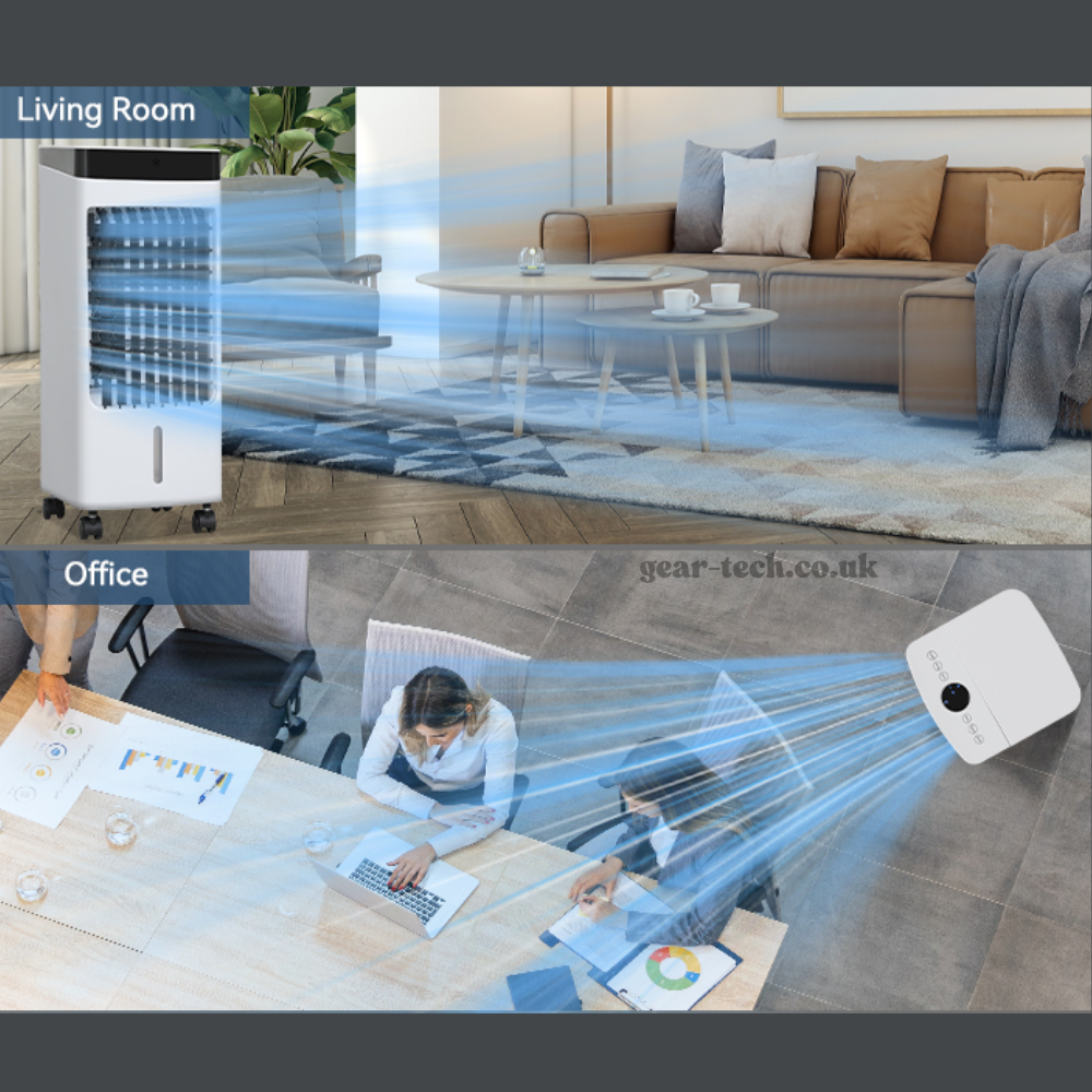 Rafraîchisseur d'Air Portable 3-en-1 avec Fonction Humidification et Ventilation pour Maison et Bureau | Koossa