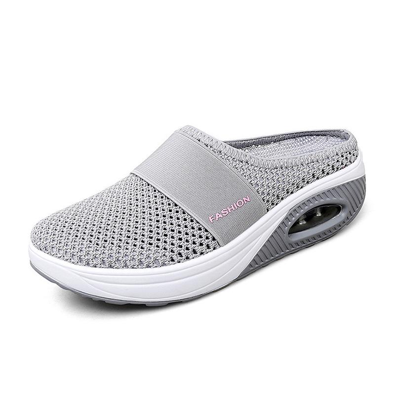 Women's Cushioned Orthopaedic Walking Trainers — Breathable Mesh Slip-On Shoes with Air Cushion Support | Koossa