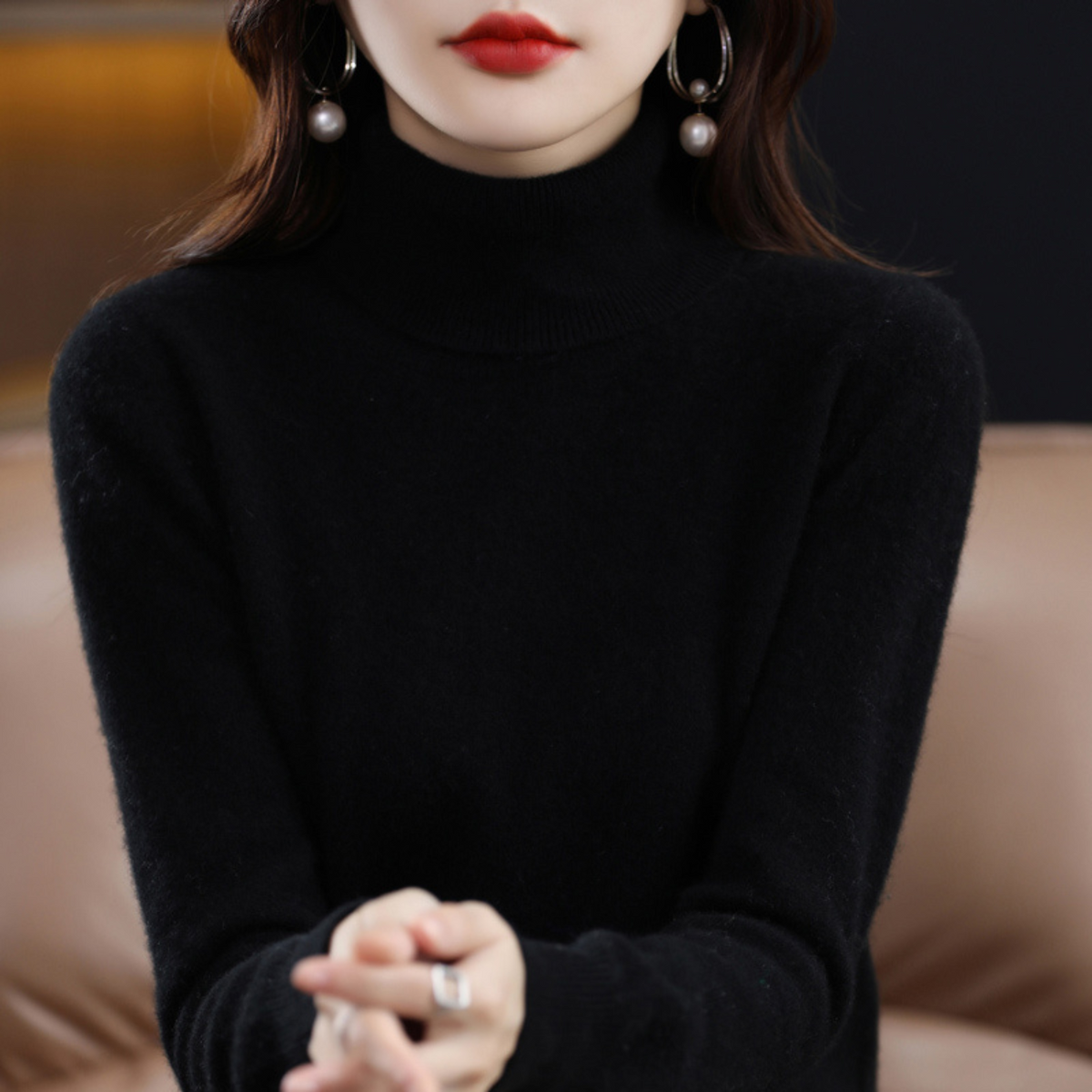 Women's Turtleneck Sweater Soft Knit Long Sleeve Pullover for Fall Winter Everyday Casual Office Wear | Lonoma