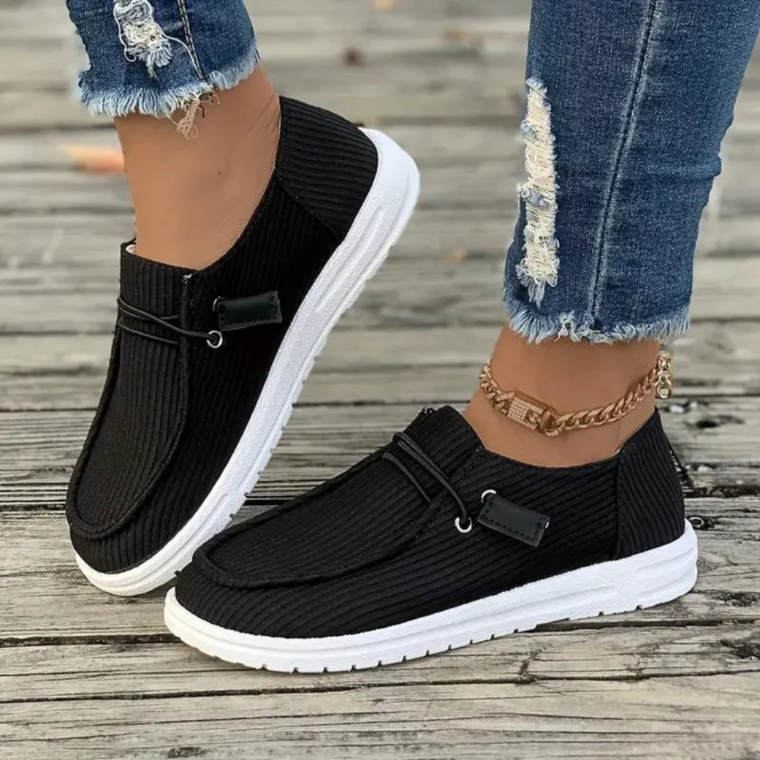 Women's Slip-On Loafers with Cushioned Insole | Lightweight Casual Everyday Comfort Shoes for Walking Travel Errands | Breathable Textured Upper Flexible White Sole | Koossa