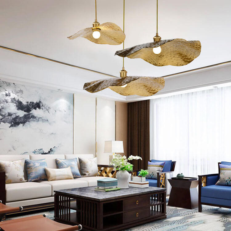 Gold Bronze Metal Pendant Light with Adjustable Cord, E26 Socket Hanging Ceiling Fixture for Dining Room, Kitchen Island, Bar & Café | Lonoma