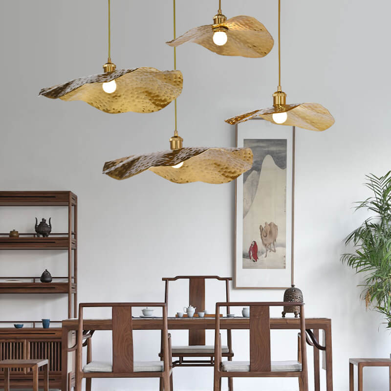 Gold Bronze Metal Pendant Light with Adjustable Cord, E26 Socket Hanging Ceiling Fixture for Dining Room, Kitchen Island, Bar & Café | Lonoma