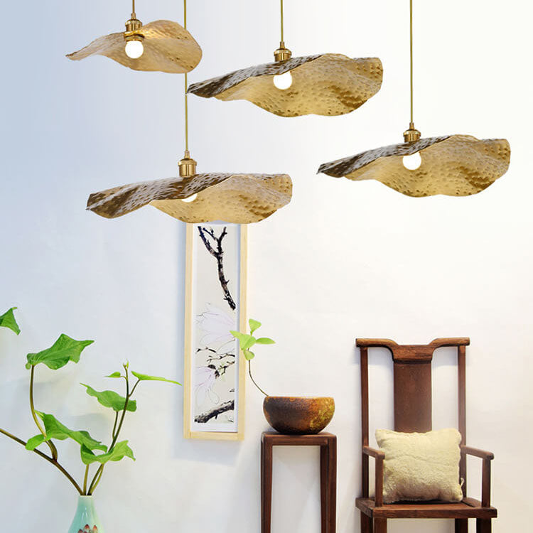 Gold Bronze Metal Pendant Light with Adjustable Cord, E26 Socket Hanging Ceiling Fixture for Dining Room, Kitchen Island, Bar & Café | Lonoma