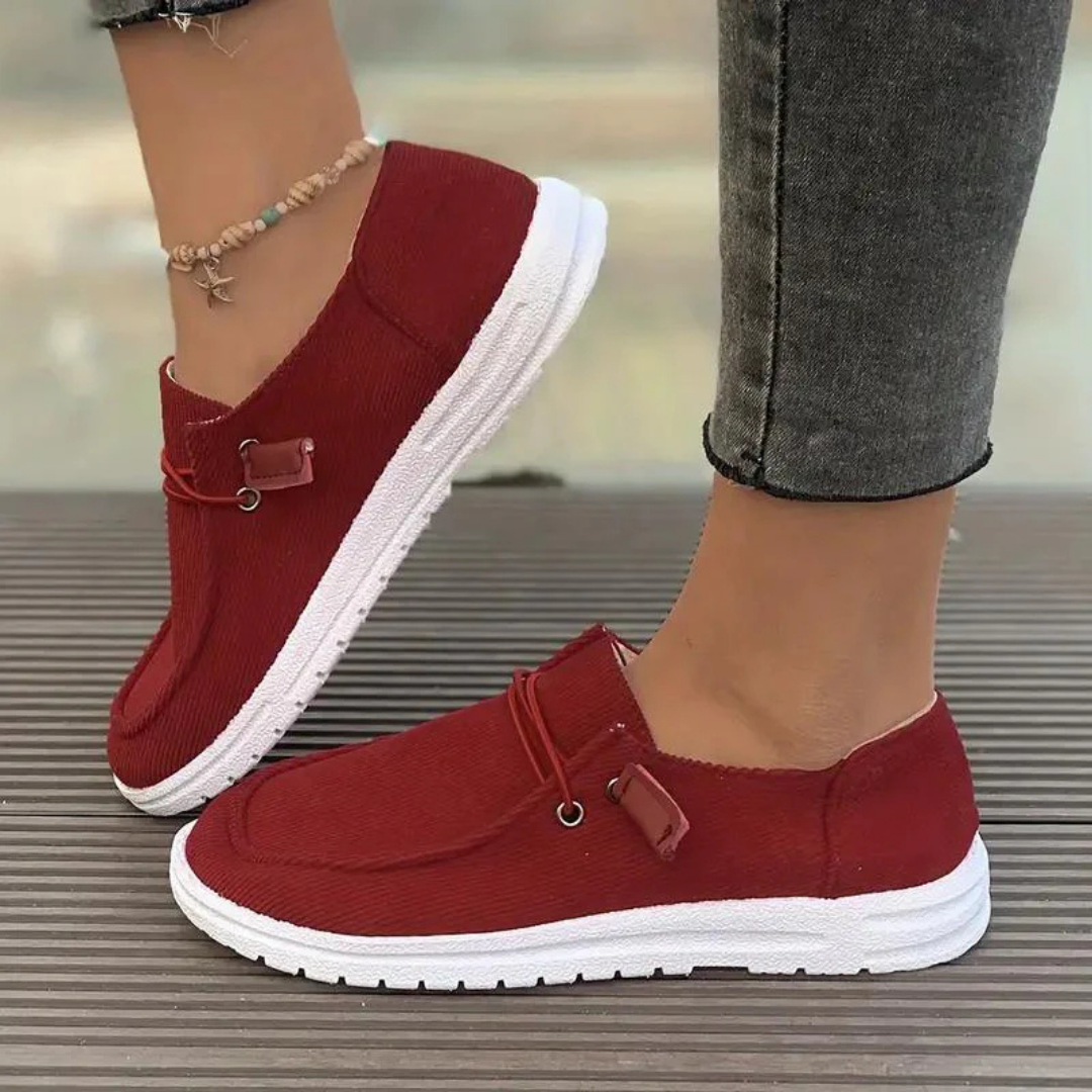 Women's Slip-On Loafers with Cushioned Insole | Lightweight Casual Everyday Comfort Shoes for Walking Travel Errands | Breathable Textured Upper Flexible White Sole | Koossa