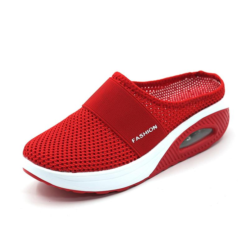 Women's Cushioned Orthopaedic Walking Trainers — Breathable Mesh Slip-On Shoes with Air Cushion Support | Koossa
