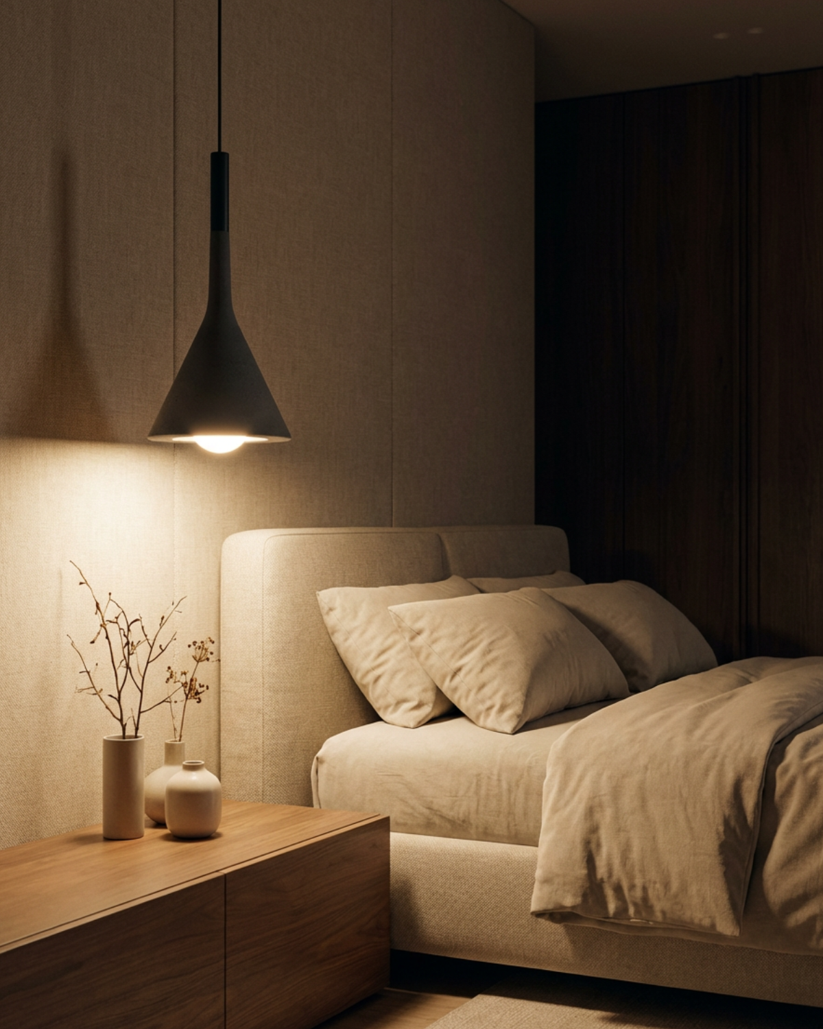 Lampe Suspendue Conique Métal Orientable Éclairage Ciblé Salle à Manger Bureau Ambiance Minimaliste Intérieur | Koossa