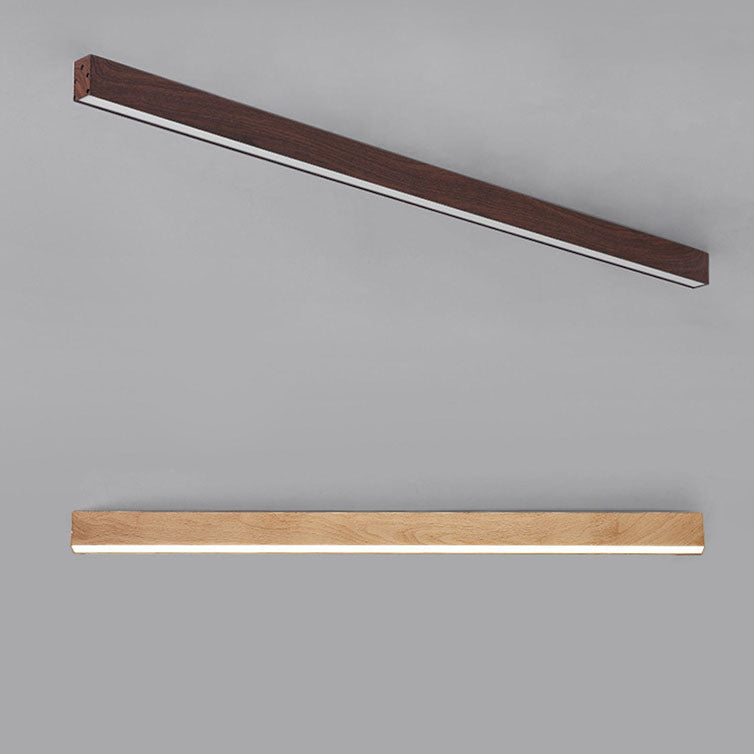 Plafonnier LED linéaire en bois 60-120 cm aluminium blanc chaud neutre froid avec diffuseur acrylique moderne | Koossa