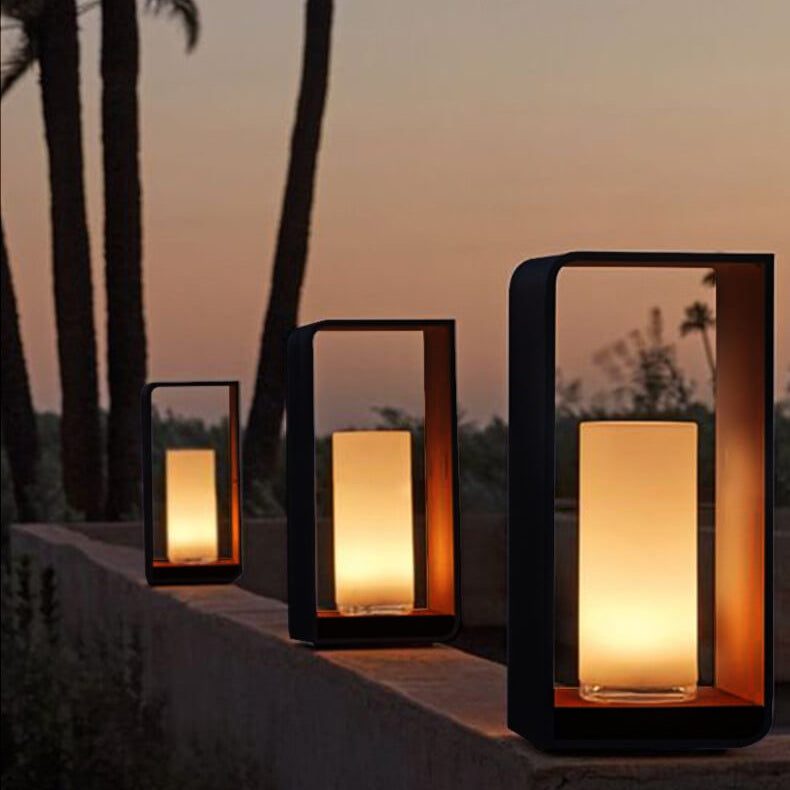 Outdoor Pathway Light Modern Square LED Post Lamp Warm Lighting for Yard Patio Driveway Garden Landscape Bollard Fixture | Lonoma