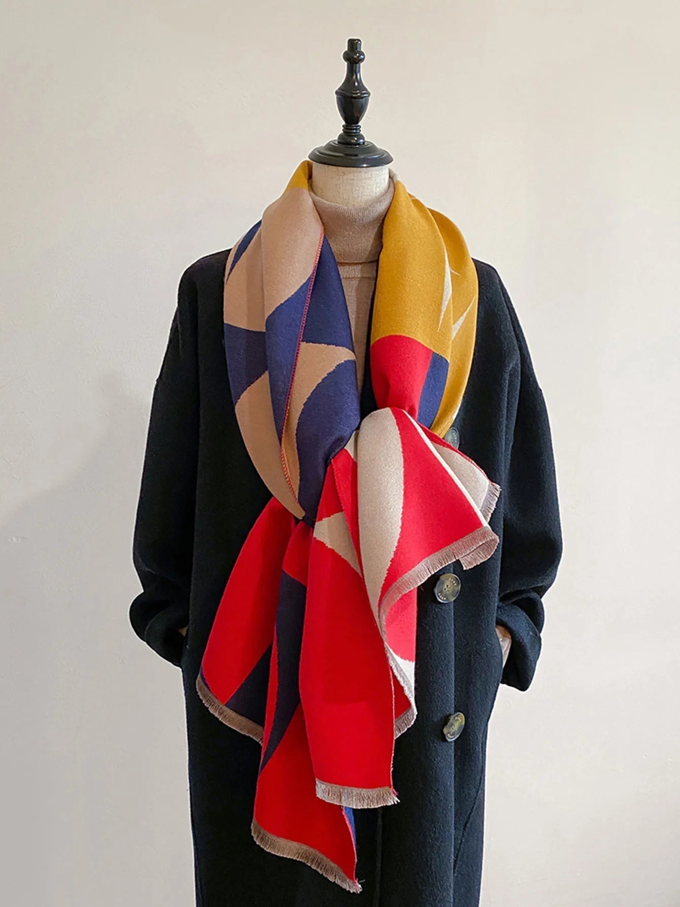 Women's Reversible Pure Wool Scarf — Elegant Winter Scarf for Cold Weather & Festive Occasions | Koossa
