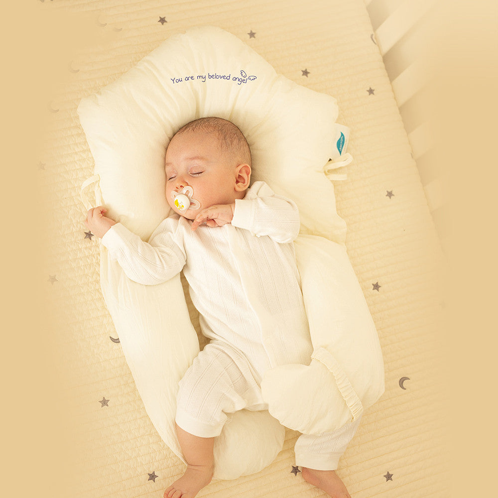 Coussin d'Allaitement Antibactérien Coton Doux Ergonomique Pastel Sécurisé Naissance à 12 Mois Confort | Koossa