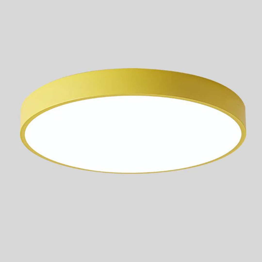 Plafonnier scandinave rond en bois naturel avec LED intégrée blanc chaud élégant pour séjour chambre couloir | Koossa