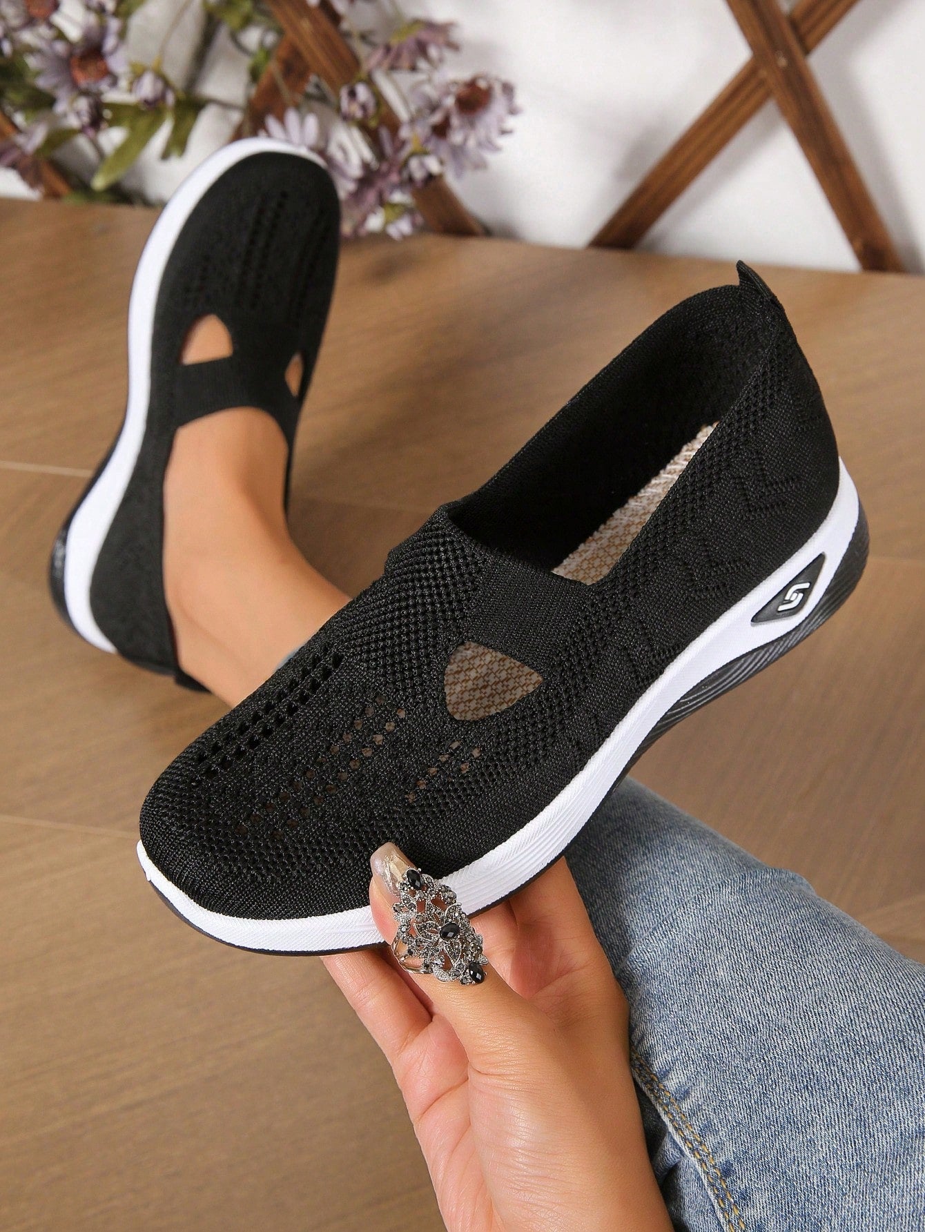 Women's Breathable Mesh Slip-On Walking Shoes in Black, Green, Red & Brown – Lightweight Summer Footwear | Koossa