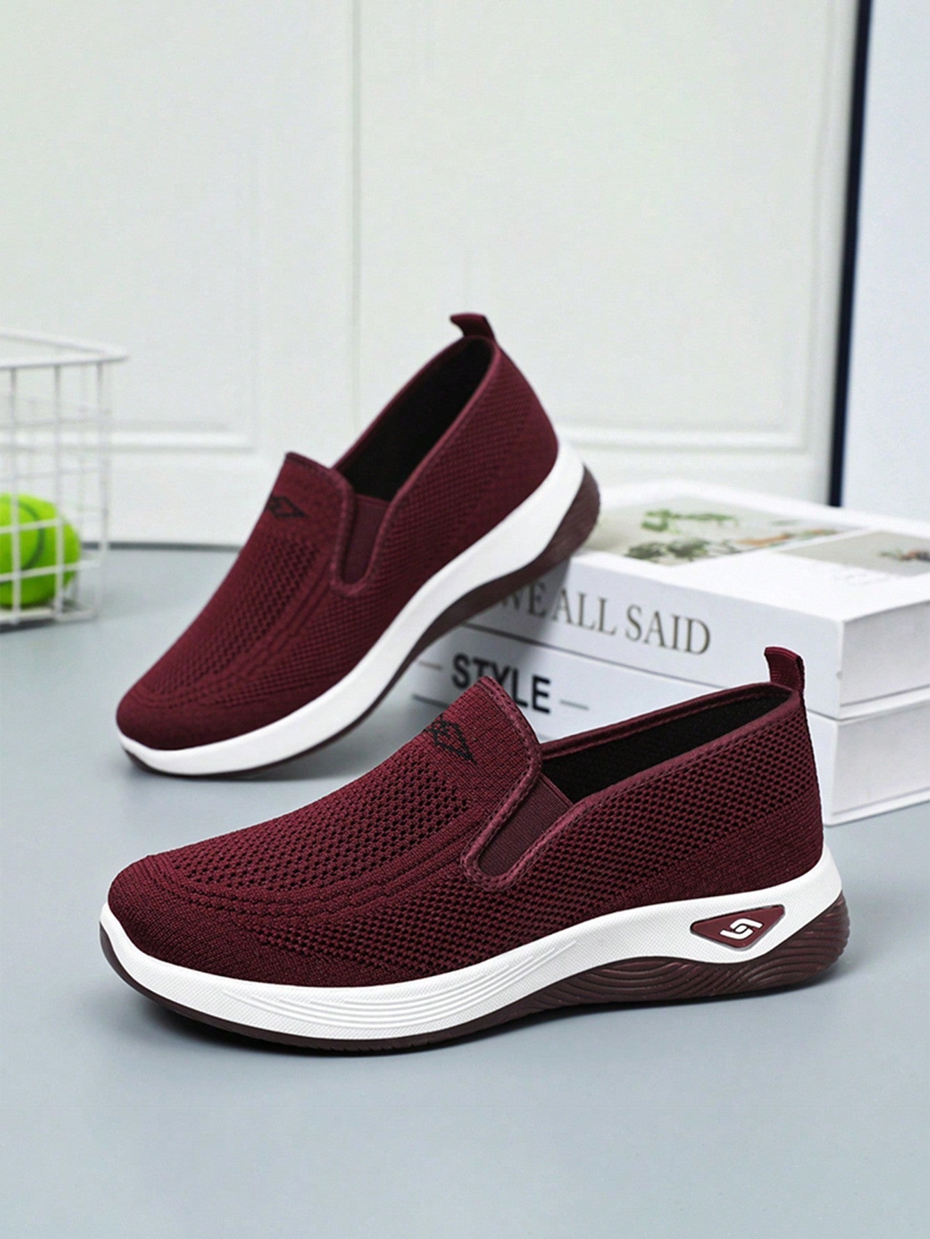 Women's Breathable Mesh Slip-On Walking Shoes in Black, Green, Red & Brown – Lightweight Summer Footwear | Koossa