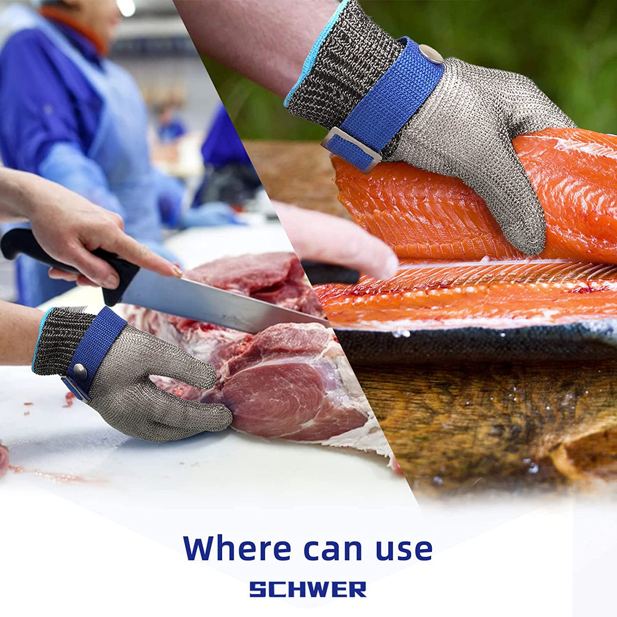 Cut Resistant Stainless Steel Mesh Glove, Food Safe Kitchen Safety Glove for Oyster Shucking, Fish Filleting & Meat Slicing | Lonoma