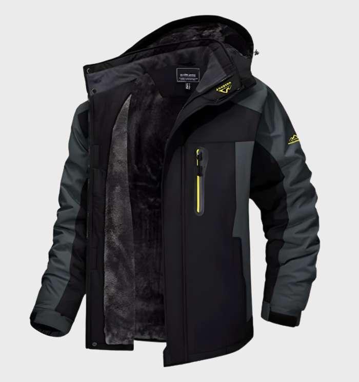 Men's Hooded Fleece Jacket — Warm Windproof Outdoor Jacket for Autumn Winter Hiking & Everyday Wear | Koossa