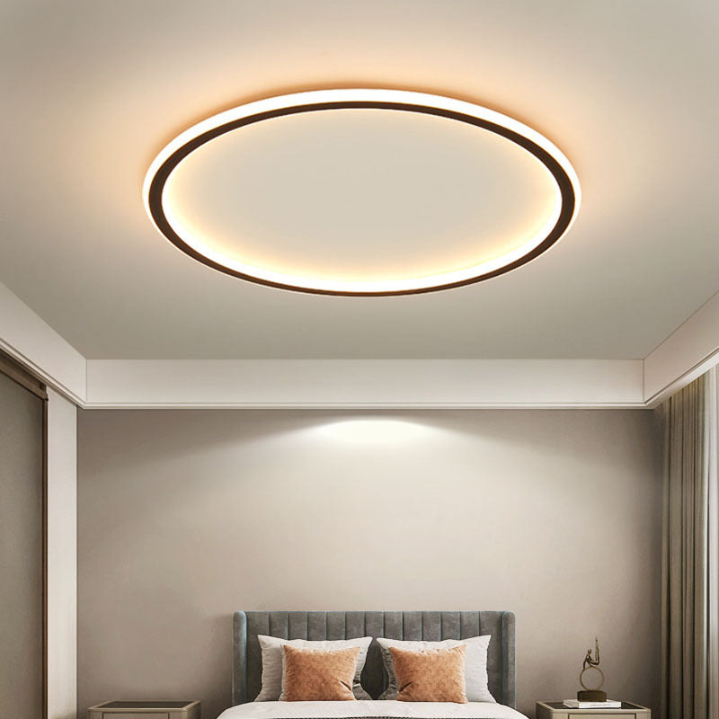 Plafonnier Rond Design Scandinave LED Intégrée Blanc Chaud Aluminium Fer Moderne Minimaliste pour Salon | Koossa
